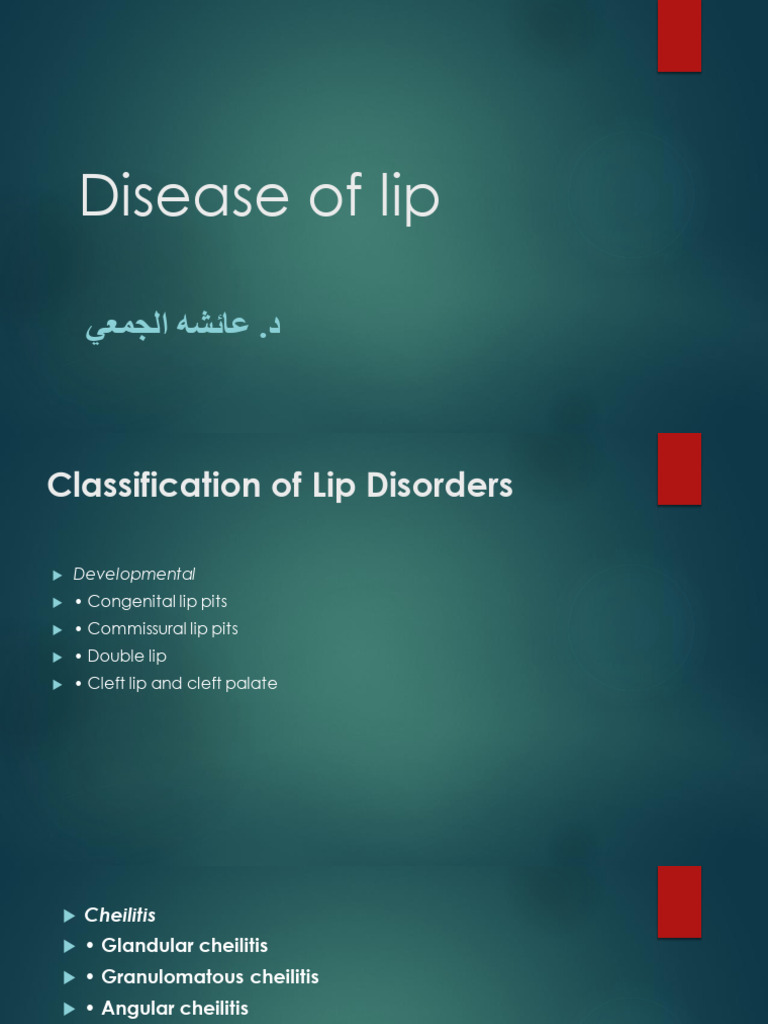 Glandular Cheilitis and Lip Disorders | PDF | Science & Mathematics