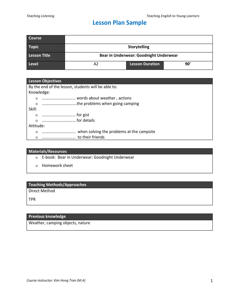 Handout 1 - Teaching Storytelling | PDF