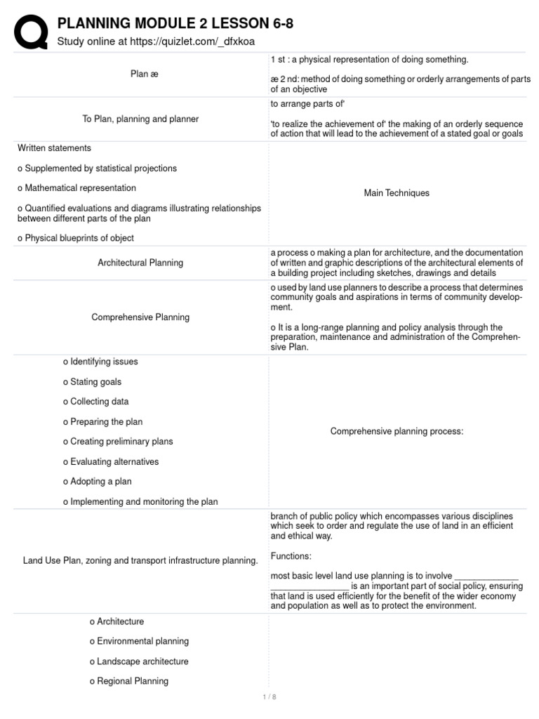 Planning 3 Module 2 Lesson 6-8 | PDF