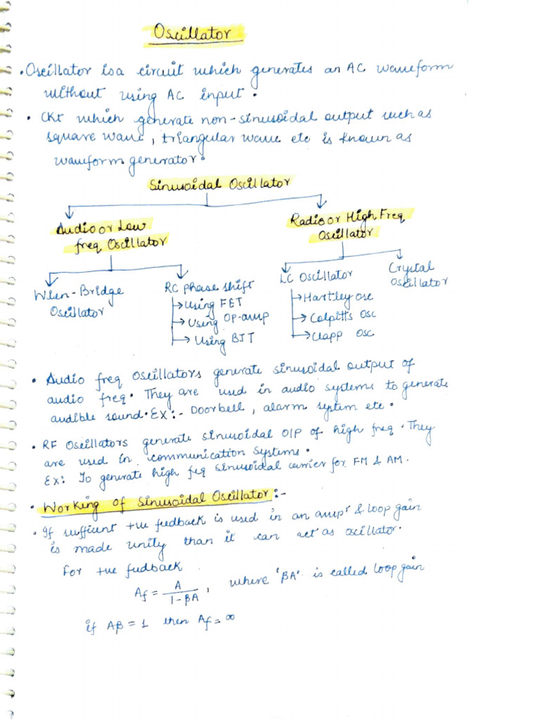 Oscillators Notes PDF