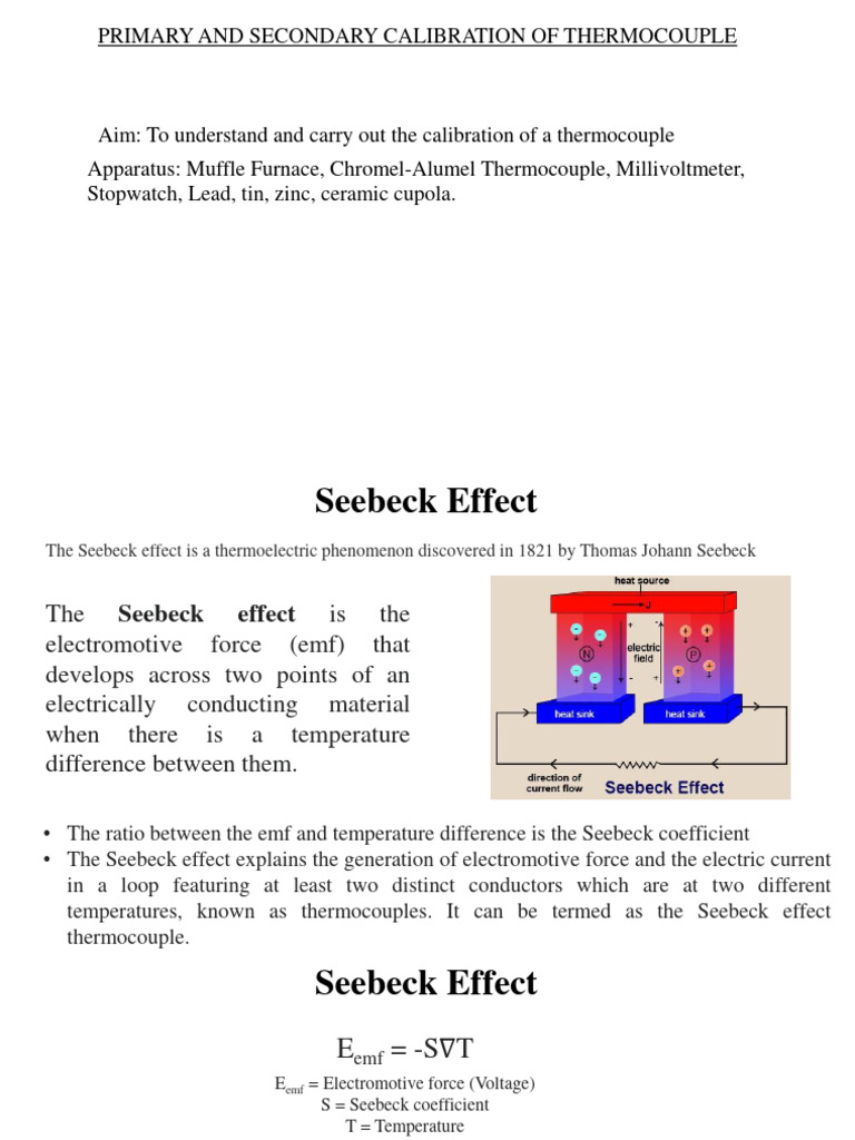 Calibration of A Thermocouple PDF Thermocouple Physical Chemistry