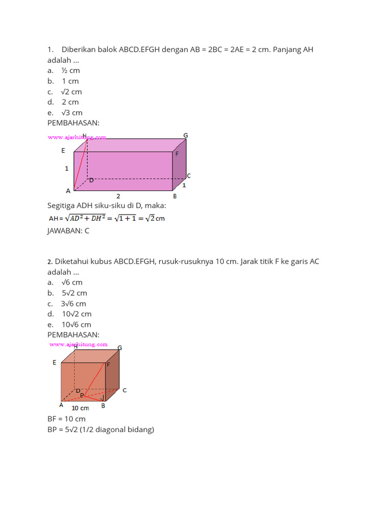 50 Soal Matematika Kelas 12 SMA Terbaru dengan Kunci Jawaban