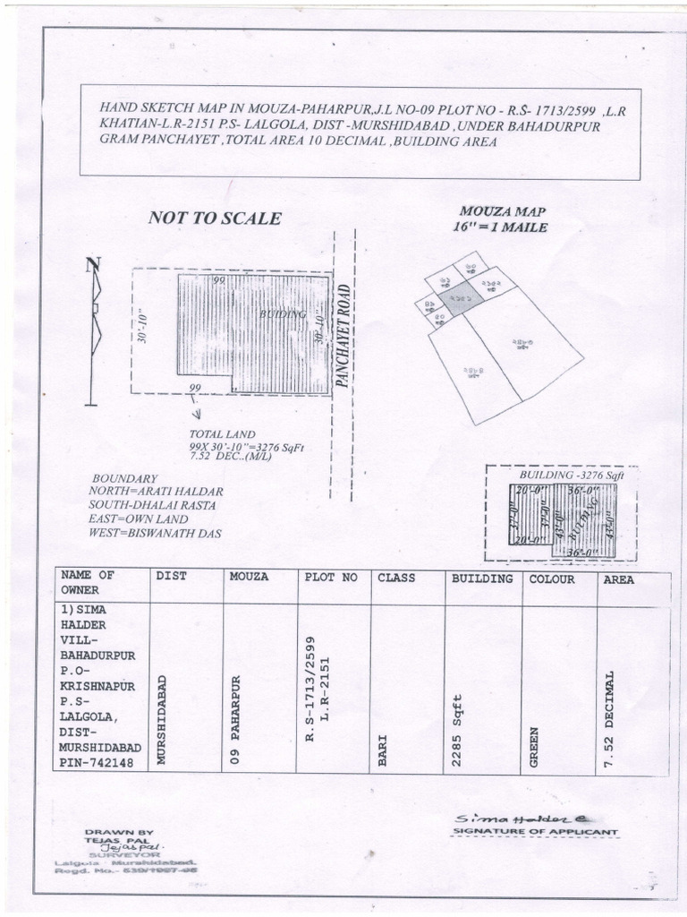 Mouza Map of Paharpur, Murshidabad | PDF
