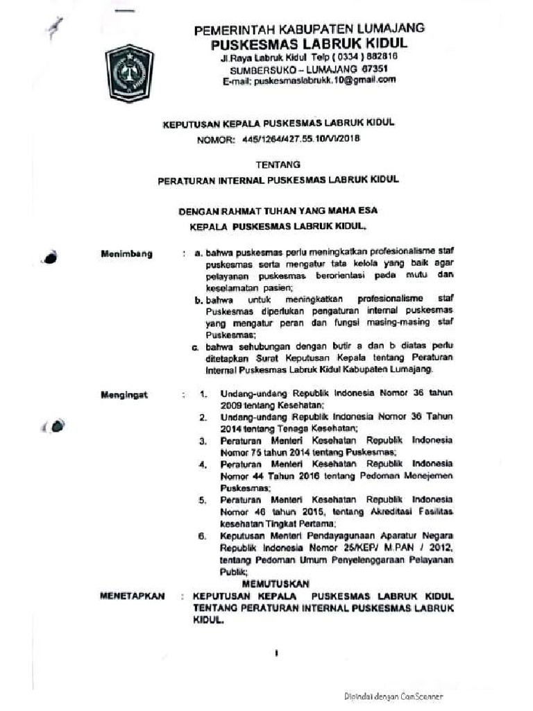 Sk Peraturan Internal Compressed Pdf