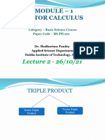 Module - 1 Vector Calculus: Lecture 2 - 26/10/21