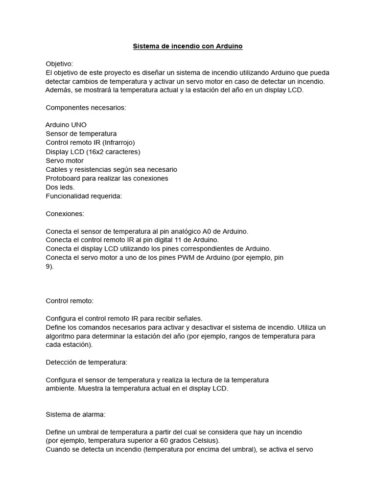 Sistema de Incendio Con Arduino | PDF