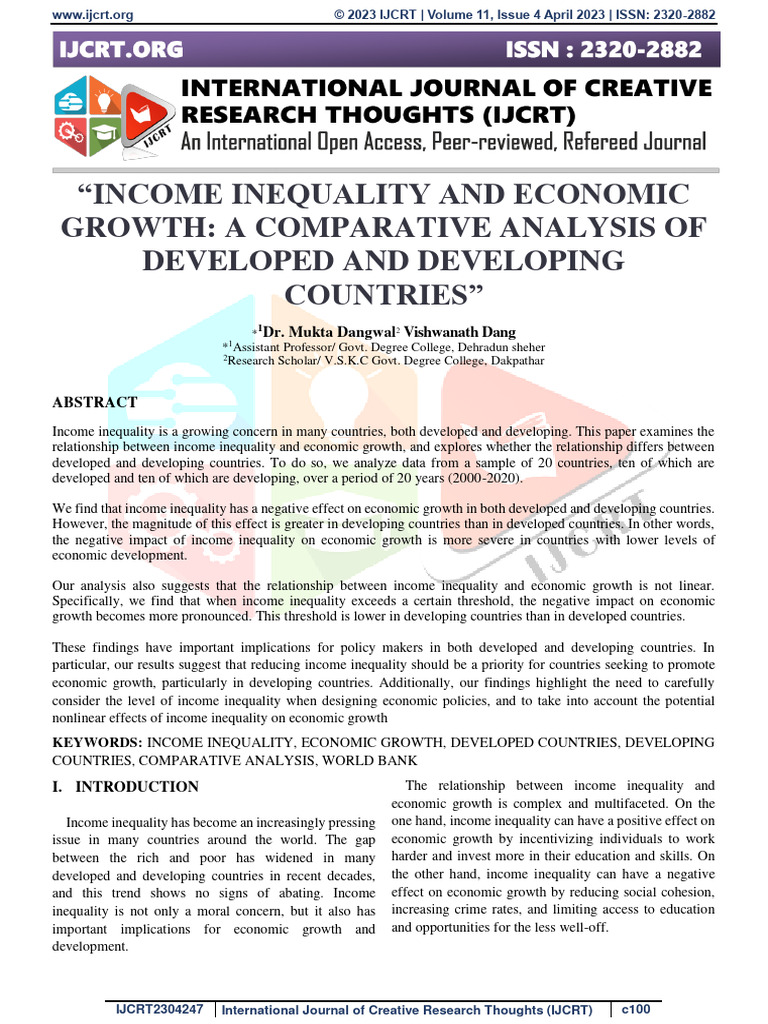 Income Inequality and Economic Growth Analysis | PDF