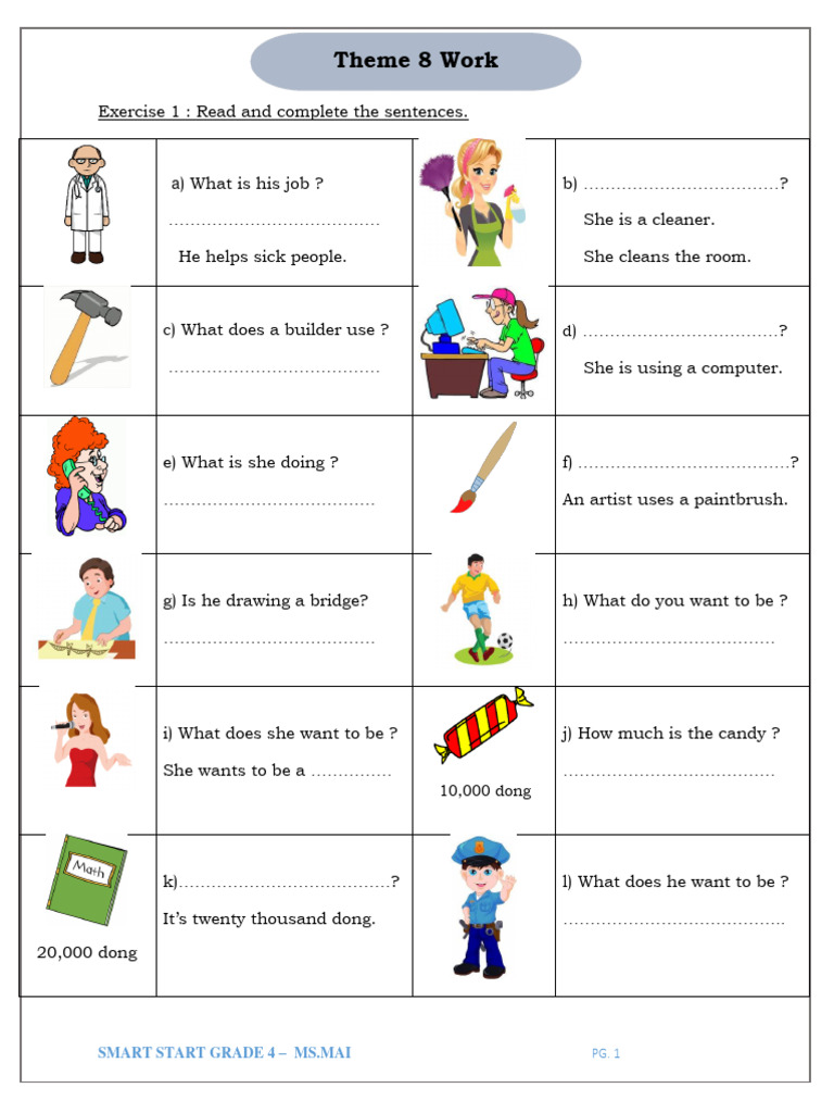 Grade 4 Work Exercises and Activities | PDF
