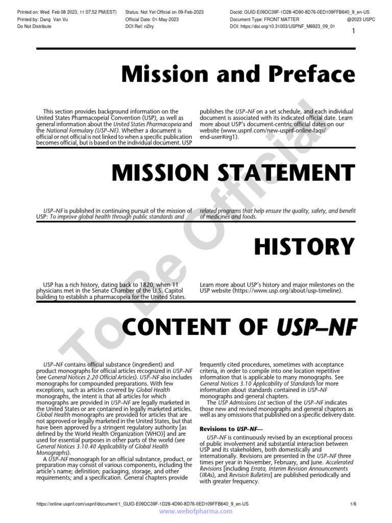 Mission and Preface | PDF | Federal Food | Food And Drug Administration