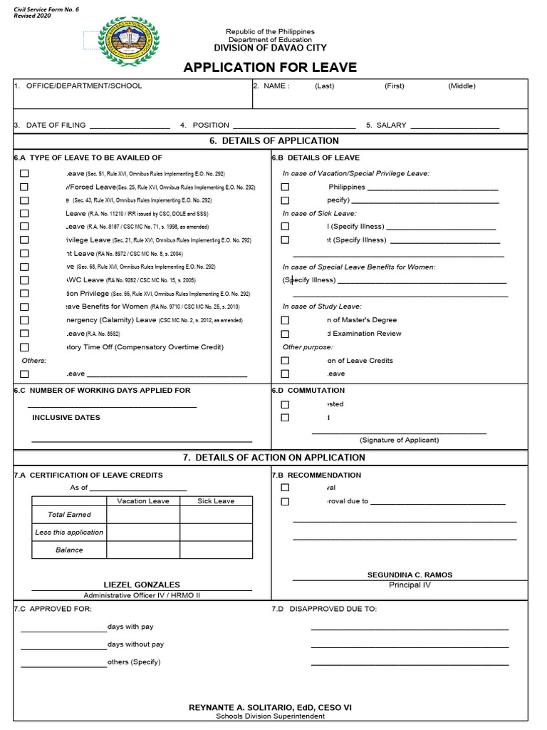 CS Form No. 6 Revised 2023 | PDF