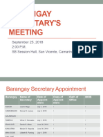 Barangay Secretary's Meeting
