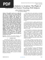 Job Shift From Industry To Academe: The Plight of Education Unit Earners Teaching TLE Subjects