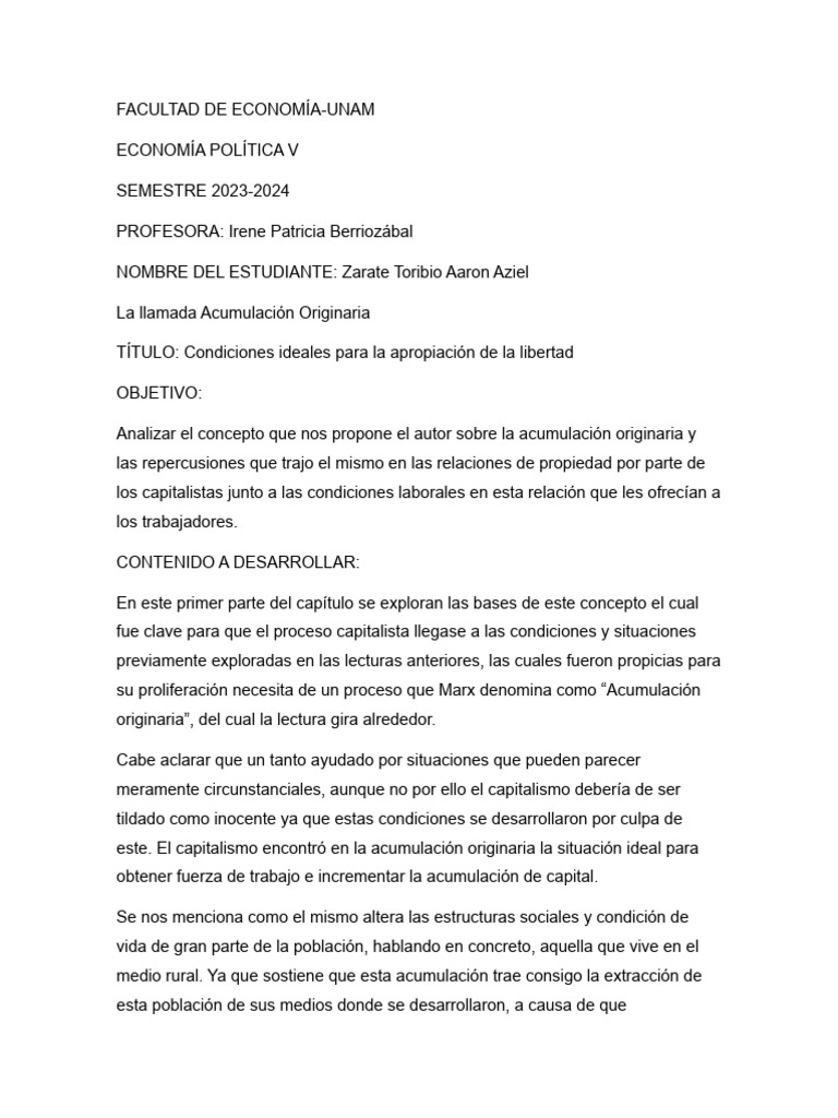 Acumulacion Originaria PDF Capitalismo Acumulación de capital