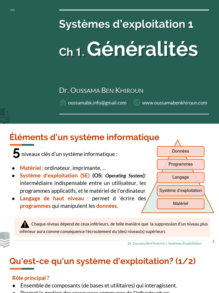 Introduction aux systèmes d'exploitation | PDF | Kernel (Système d ...