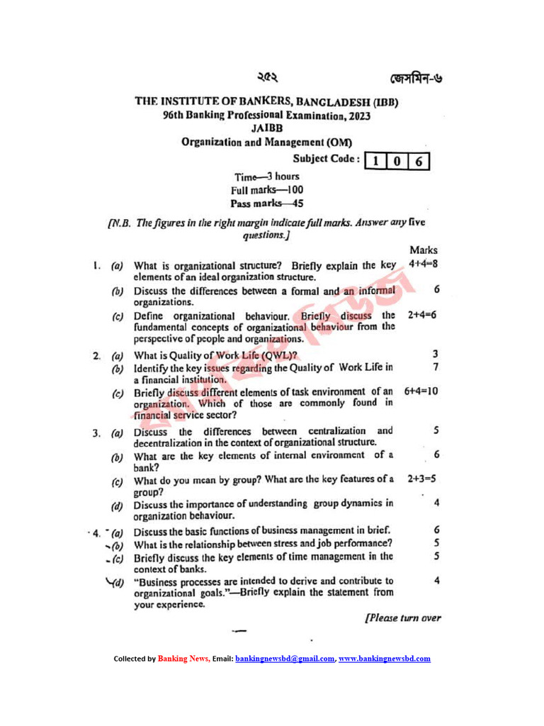 96 JAIBB 106 Organization and Management OM | PDF | Finance & Money ...