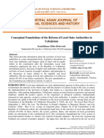 Conceptual Foundations of The Reform of Local State Authorities in Uzbekistan