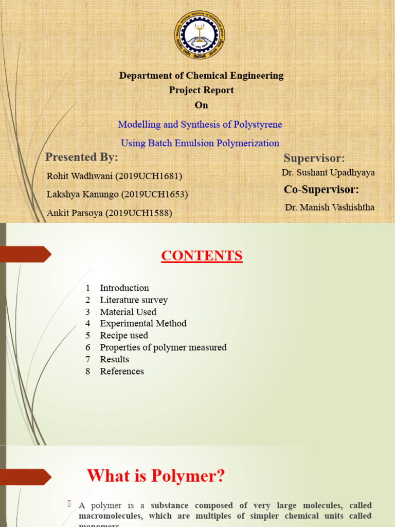 Polystyrene Synthesis via Emulsion Polymerization | PDF