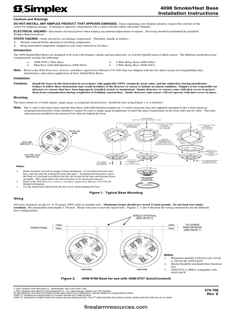 Simplex 4098 9714 Installation Manual