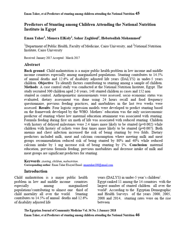 Ejcm volume 36 issue 1 pages 45 60 1 pdf malnutrition