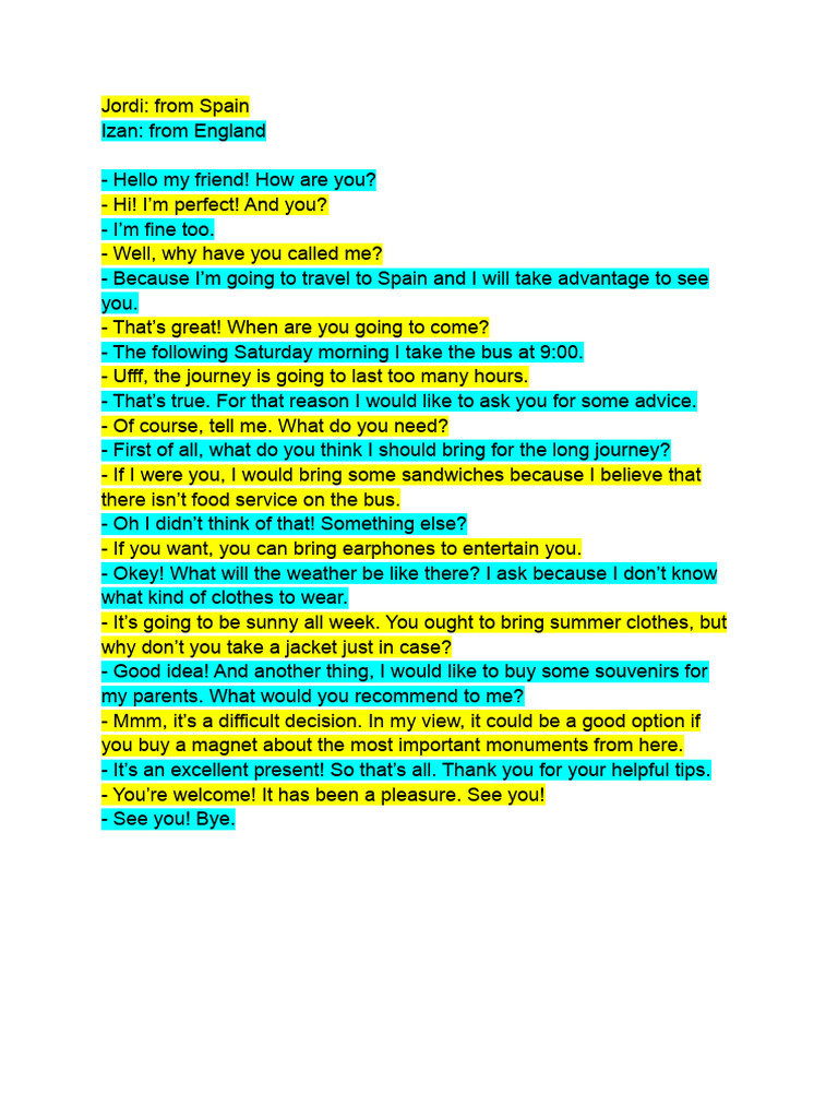 Speaking Unit 3 | PDF