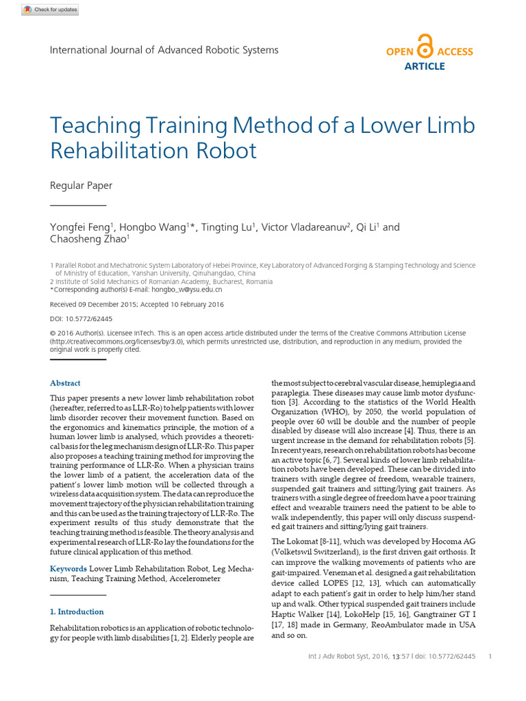 Feng Et Al 2017 Teaching Training Method of A Lower Limb Rehabilitation ...