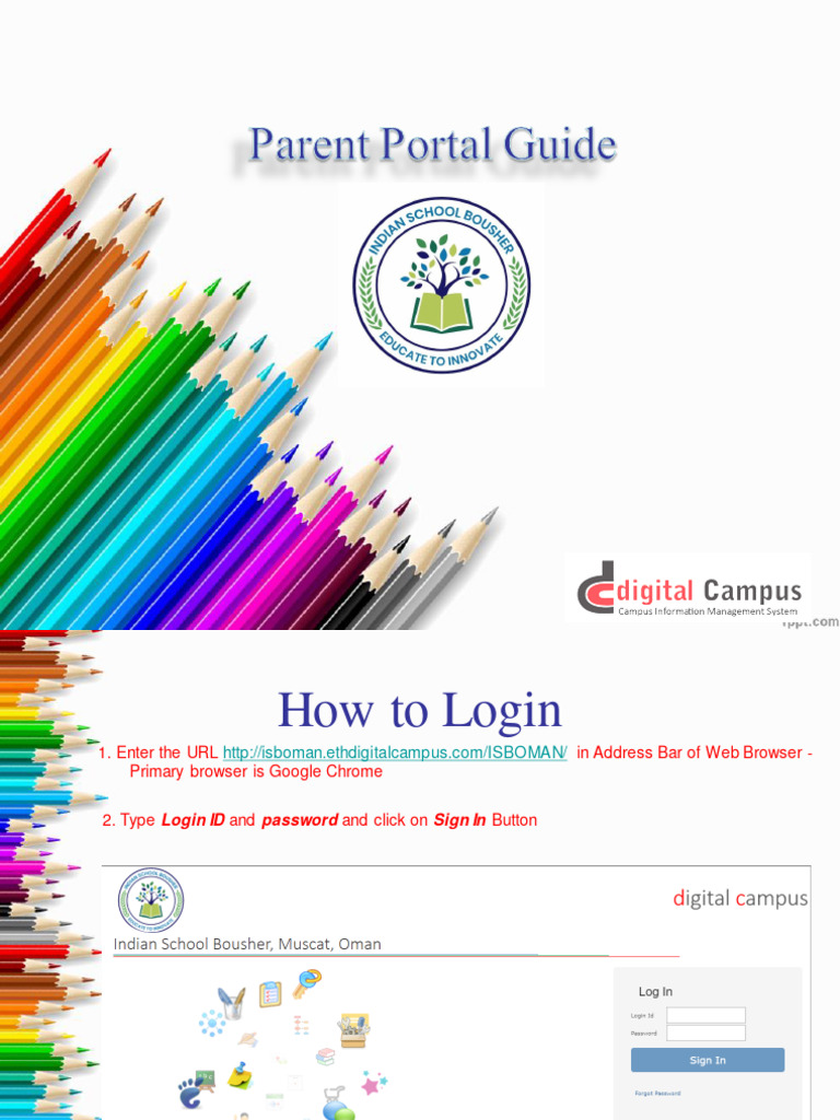 ISB Oman Parent Portal Login Guide | PDF | World Wide Web | Internet & Web