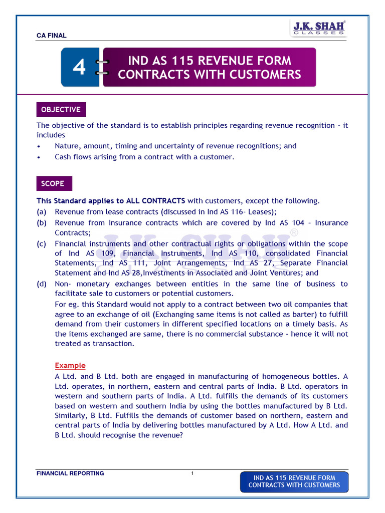 Ch 4 ind as 115 revenue form contracts with customers final pdf