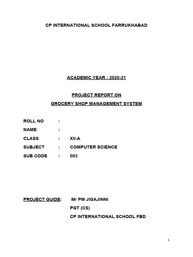 Grocery Shop Management System Report | PDF | Software Testing ...