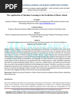 The Application of Machine Learning To The Prediction of Heart Attack