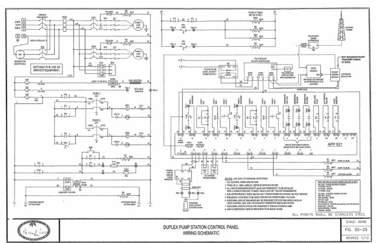 SS-26 Duplex Pump Station Control Panel Wiring Schematic | PDF
