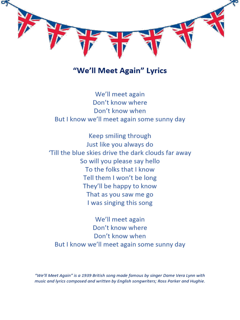 Well Meet Again Lyrics | PDF | Poetry