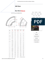 Pipe Fittings Dimensions Chart, Elbows Long Radius, 45-90 Deg