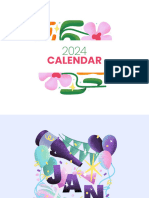 Colorful Illustration 2024 Calendar