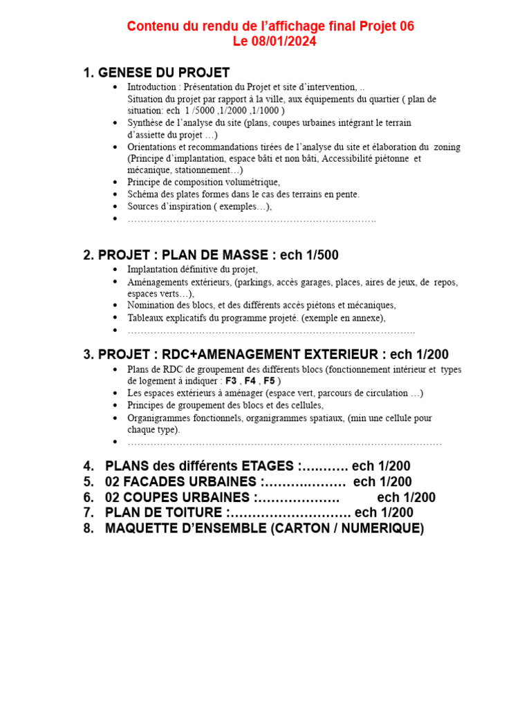 Aménagement du Projet 06 : Genèse et Plans | PDF | Technologie et ...