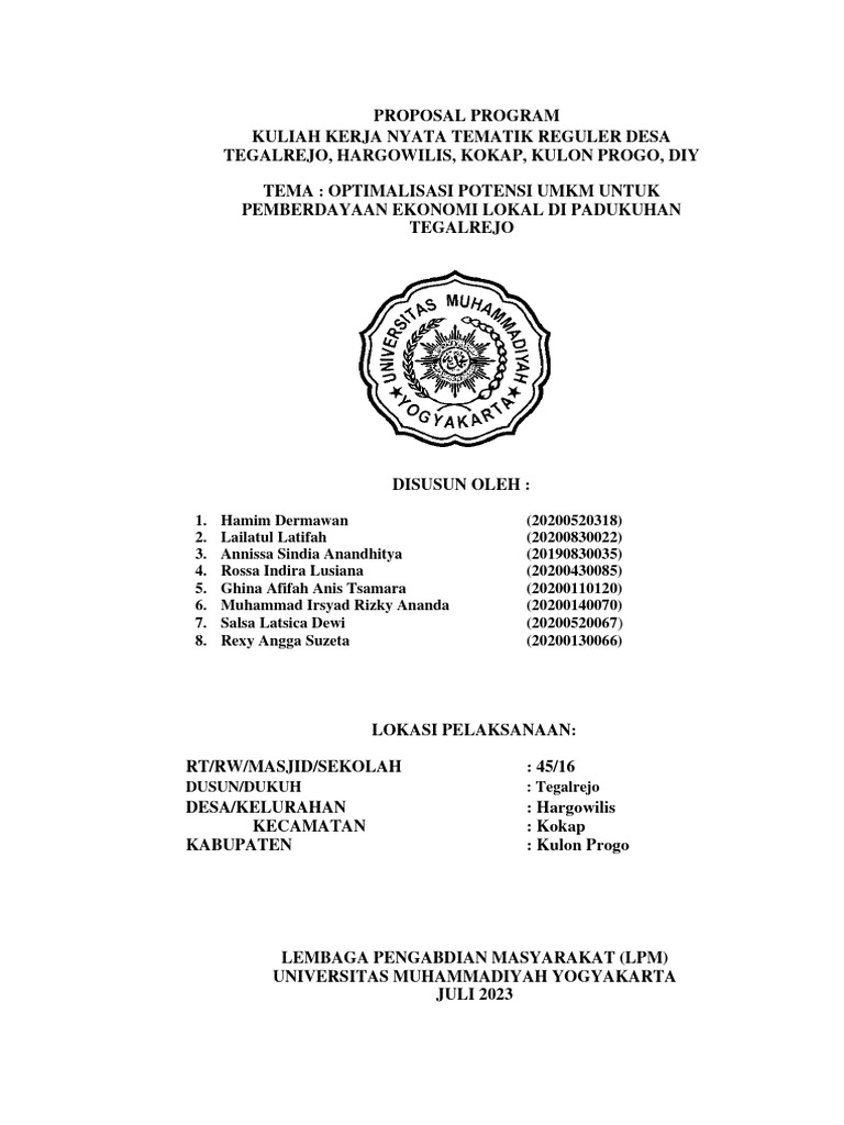 Proposal KKN 090 UMY 2023 | PDF