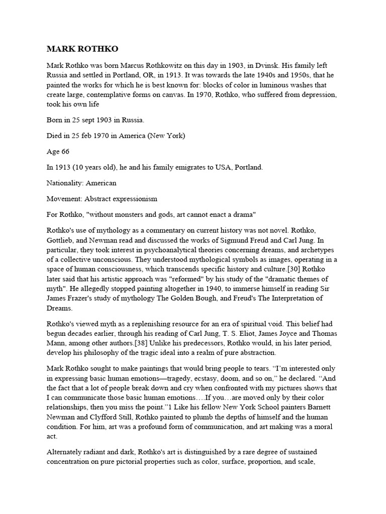 Mark Rothko | PDF