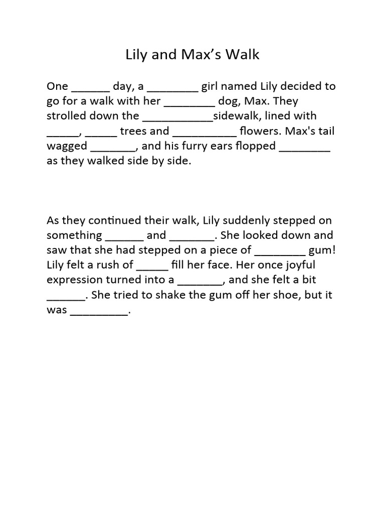 Lily and Max Narrative Passage PDF