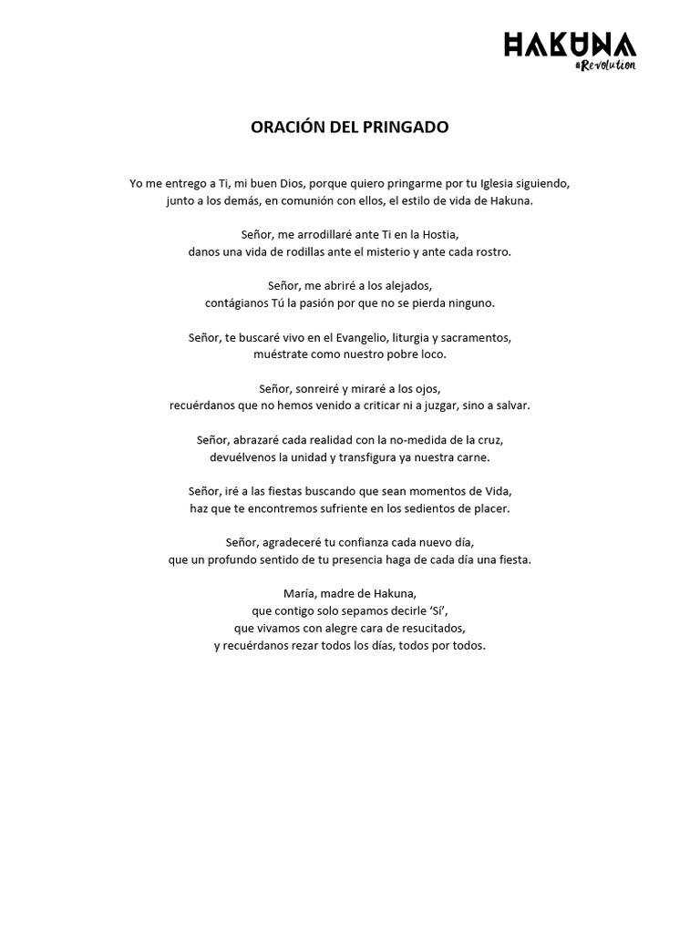Oración Del Pringado | PDF