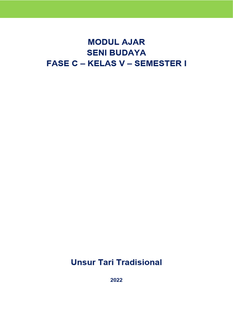 3 Modul Ajar Seni Budaya Fase C Kelas 5 Seni Tari Modulguruku Pdf