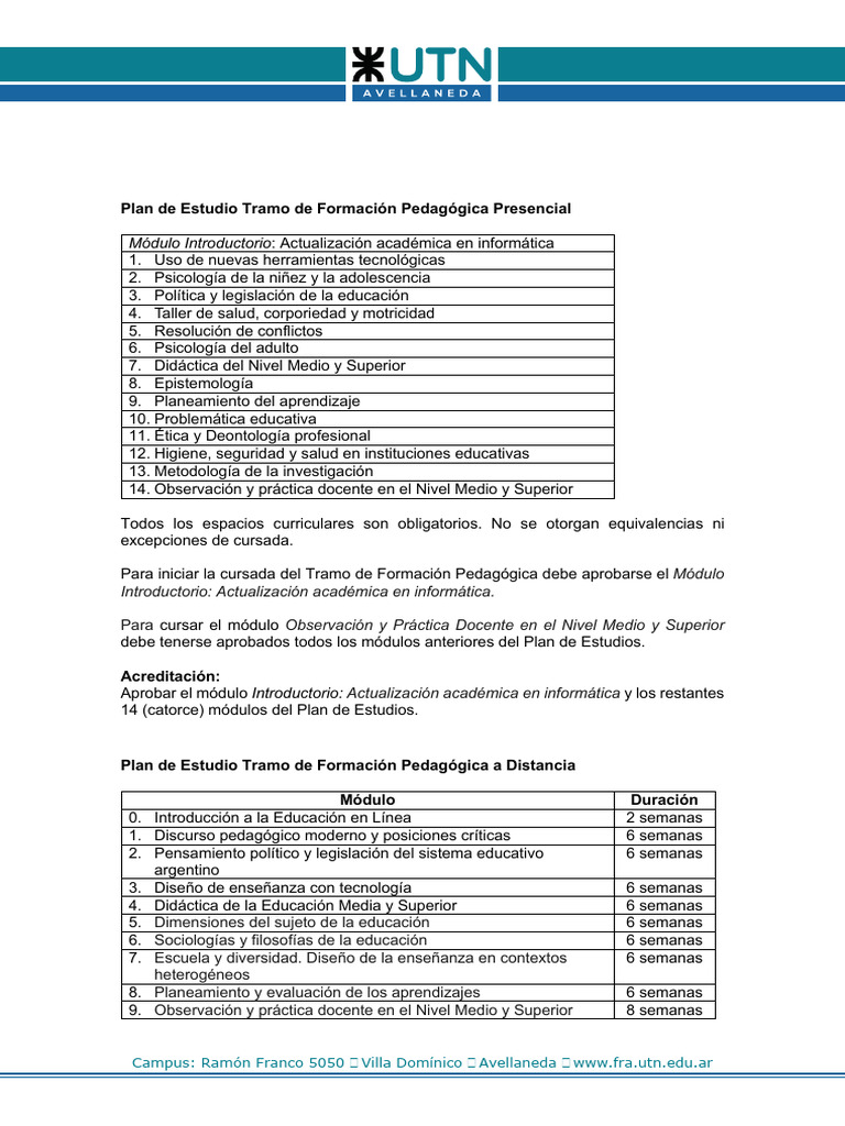 Plan de Estudios en Formación Pedagógica | PDF | Crecimiento personal y ...