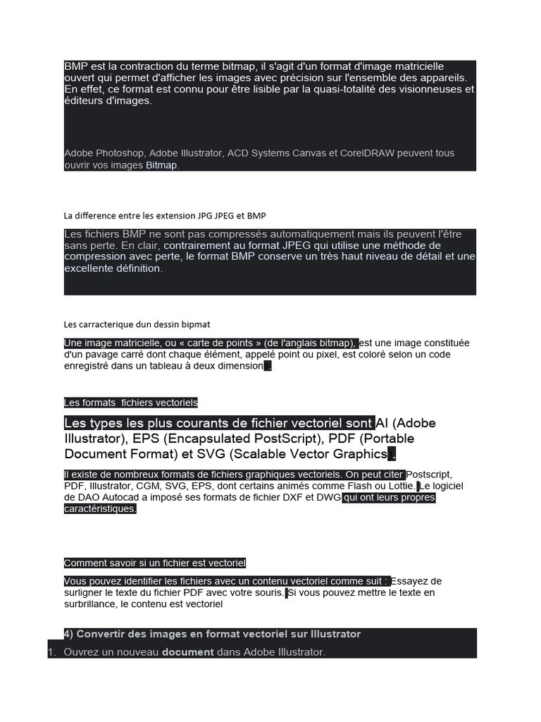 Comprendre le format BMP et sa conversion | PDF | Adobe Illustrator ...