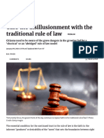 Curb the disillusionment with the traditional rule of law