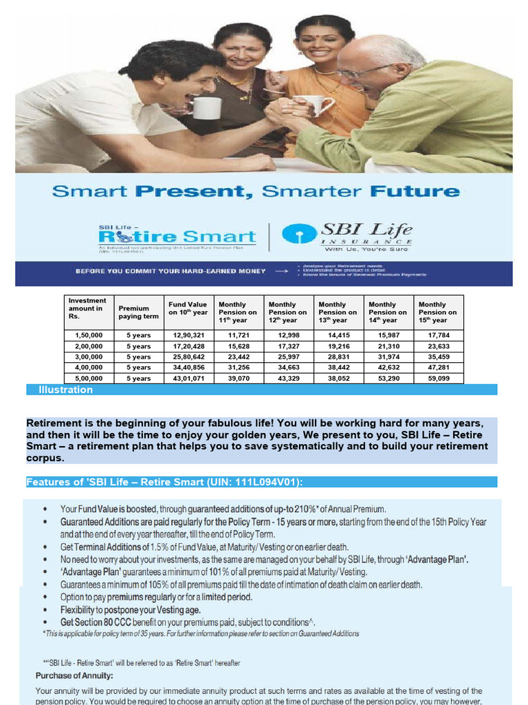 SBI Life Retire Smart Investment Plan | PDF