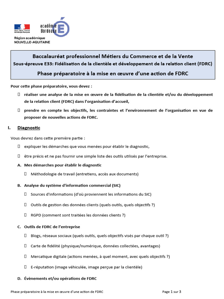 Actions de FDRC : Diagnostic et Stratégies | PDF | Commercialisation ...