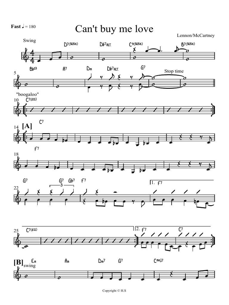 Can T Buy Me Love - Full Score | PDF
