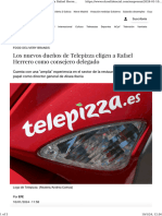 Los Nuevos Dueños de Telepizza Eligen A Rafael Herrero Como Consejero Delegado
