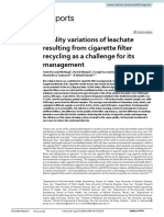 Quality Variations of Leachate Resulting From Cigarette Filter Recycling As A Challenge For Its Management