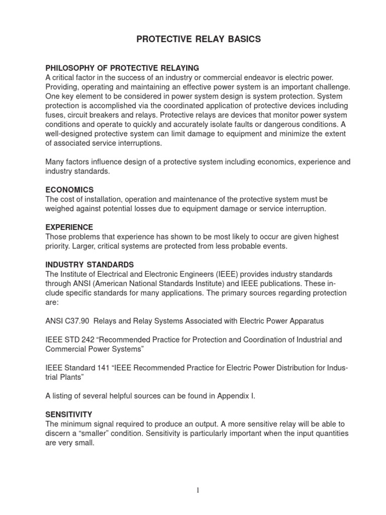Protective Relay Basics Pdf Relay Transformer