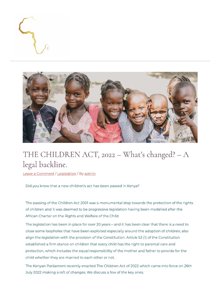 Changes Brought by The Children Act 2022 | PDF
