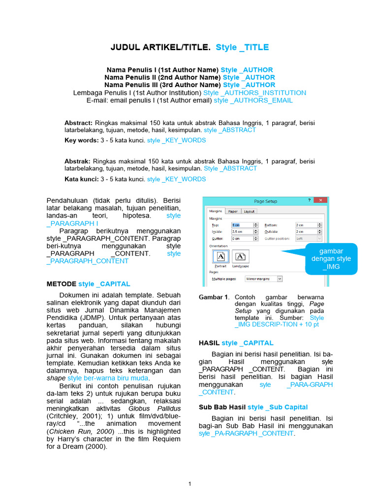 Template Jurnal Pendidikan Dinamika | PDF